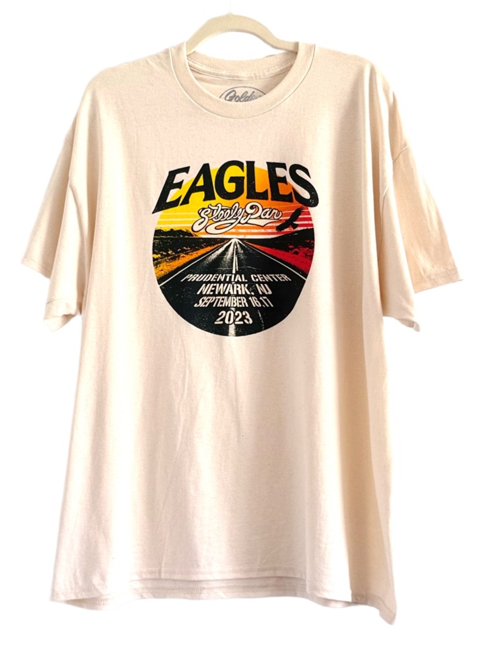 Eagles Steely Dan Cream Graphic Short Sleeve Tee 2023